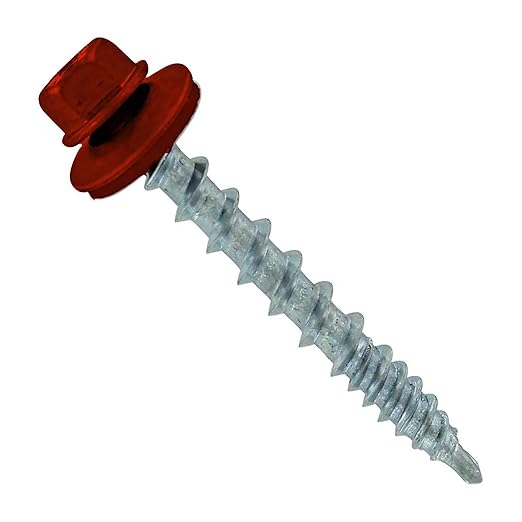 Fasteners Plus ST Fastening #10 x 1-1/2" Kwikseal Woodbinder Metal Roofing Screws Metal-to-Wood Rustic Red (Pack of 250)