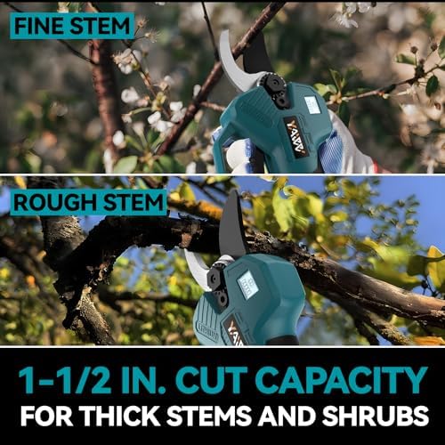 Electric Pruning Shears for Makita 18V Battery, Portable Brushless Pruning Shears with LCD Display＆SK5 Blades, Adjustable Cutting Diameter 0.8-1.2 Inch for Gardening Tree Pruning(Tool Only)