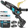 Mini Chainsaw Cordless 8 inch: Electric Chainsaw Battery Powered, Brushless Chain Saw with Auto Oiler, 2pcs Battery, Handheld Saw for Tree Branch Wood Cutting,Gardening Tools for Men Dad Husband