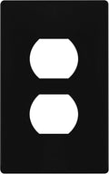 ENERLITES Screwless Duplex Wall Plate, Child Safe Receptacle Outlet Cover, Standard Size, 1-Gang 4.68" x 2.93", Unbreakable Polycarbonate Thermoplastic, UL Listed, SI8821-BK, Glossy, Black