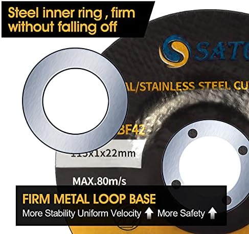 S SATC 25PCS 4 1/2 Cut Off Wheel Grinder Blades 4-1/2" x .045 x 7/8" Cutting Disc Cutting Wheel Die Grinder Cut Off Blades Fits Angle Grinder Air Tool
