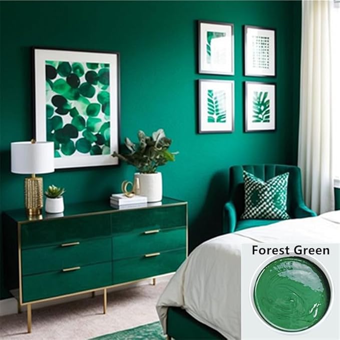 Non-Toxic Furniture Paint Vintage Chalk Paint for Wood/Metal/Glass, Indoor/Outdoor Use No Sanding & Primer Needed Matte Finish Cabinet Paint, Waterbased | Acrylic | Crafts for DIY Projects 4oz/118ml (Grass Green)