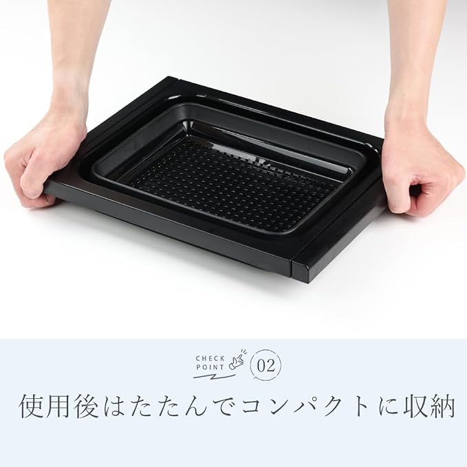 BLKP. Pearl Metal Sink, Sliding, Foldable, Includes Drain Stop, Compact, Storage, Made in Japan, Black