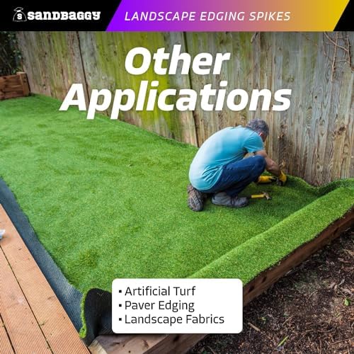Sandbaggy 6 Inch Galvanized Landscape Edging Spikes, 100 Pack 7 Gauge Steel Spiral Landscape Nails, Heavy Duty Garden Edging Stakes for Paver Edging, Artificial Turf and Landscape Fabric