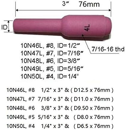 RIVERWELD TIG Gas Lens Collet Body Ceramic Cup 45V 10N 54N 57Y kit 50pcs