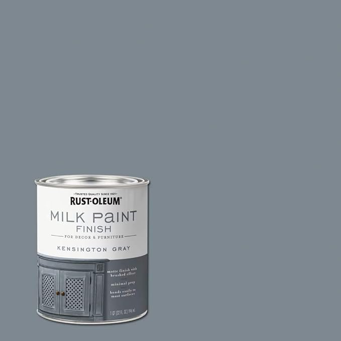 Rust-Oleum 331053-2PK Milk Paint Finish, Quart, Kensington Gray, 2 Pack