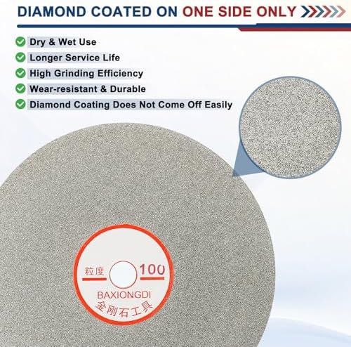 6 Inch x 1/2" Arbor Diamond Flat Lap Disc, 100 Grit
