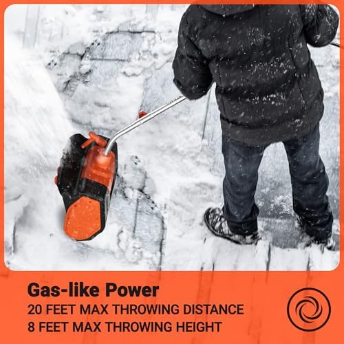 VOLTASK 17-Inch Corded Snow Blower, 12 Amp Electric Snow Blower with Directional Plate