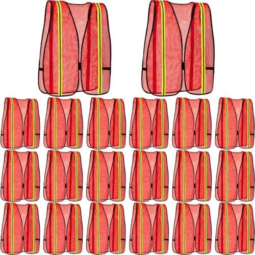 Haysandy 20 Pcs High Visibility Vest Reflective Safety Vest,BrightOrange