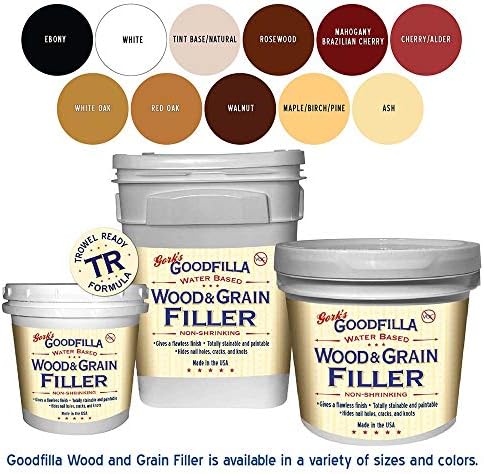 Water-Based Wood & Grain Filler (Trowel Ready) - Maple/Birch/Pine - 1 Gallon by Goodfilla | Replace Every Filler & Putty | Repairs, Finishes & Patches | Paintable, Stainable, Sandable & Quick Drying