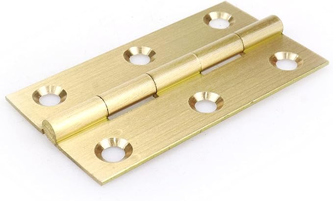 Mcredy 2 Pcs Cabinet Hinges 2.5" Extruded Solid Brass Interior Door Butt Hinge Heavy Duty Satin Nickel for Cabinet Closet Wood Box