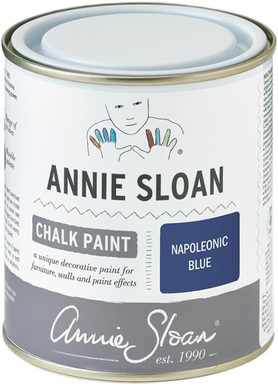 Annie Sloan Chalk Paint® (Napoleonic Blue, 500 ml/16.9 Fl Oz) a unique decorative paint for furniture, cabinets and home décor with no sanding or priming