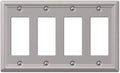 Amerelle 149R4BN Chelsea Steel Quad Rocker-GFCI Wallplate, Brushed Nickel