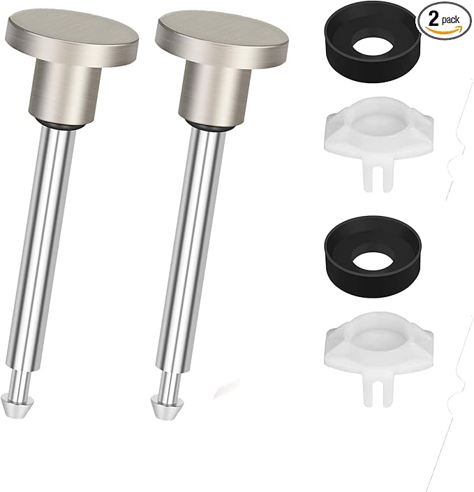2 Set Tub Spout Diverter Repair Kit, Bathroom Shower Bathtub Leaky Faucet Repair Replacement Parts, Includes 2 Diverter Valve Stems, 2 Gates Seals and 2 Cup (Brushed Nickel)