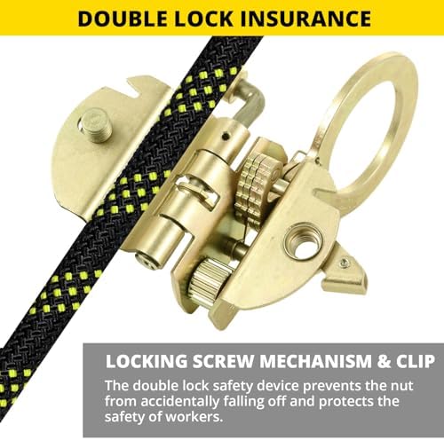 TRSMIMA Rope Grab Fall Protection - Auto Trail Double Lock Rope Grab 5/8”
