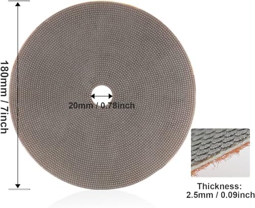 7" Electroplated Diamond Polishing Pads- 400 Grit Wet Dry Sanding for Granite Marble Concrete Ceramics Glass (7"-400 Grit-2PCS)