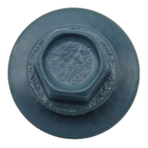 10 x 1-1/2" Slate Blue Metal Roofing Screws - Hex Washer Head- Self-Starting/Tapping - EPDM Washer. 1 x 250 Count Bag - 250 Screws