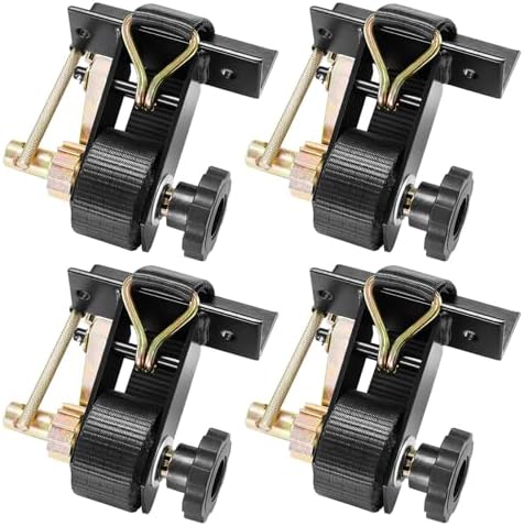 VEVOR Ladder Rack Ratchet Straps, 1.4" Black Square Tube Mount, 1.5'' Wide x 7.5' Long Black Ladder Rack Straps with Double J-Hooks, 500 lbs Load Heavy Duty, Cargo Buckle Lock Strap (4 Pack)