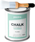 Chalk Paint for Furniture 25,36 fl.Oz. (750ml) + Special Chalk Paint Brush - Furniture Paint no Sanding or Priming - Chalk Finish Wood Paint - DIY Projects Home Decor & Improvement (PURE WHITE)