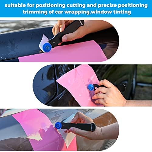 Gomake Vinyl Wrap Cutter Car Coating Film Window Tint Cutting and Trimming Alloy Roller Positioning Knife Paperback Slitter Knife Car Wrap Film Vinyl Gap-Cutter for Car Wrapping,Wallpaper Pasting