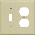 ENERLITES Combination Toggle Light Switch/Duplex Receptacle Outlet Wall Plate Cover, Standard Size 2-Gang 4.50" x 4.57", Polycarbonate Thermoplastic, UL Listed, 881121-I, Ivory