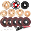 Pomsare 13PCS Angle Grinder Polishing Pad Sanding Disc, Wood Carving Disc Set for 4 1/2 Angle Grinder Attachments, Tungsten Carbide Cutting Wheel Stump Grinder for Wood Grinding, Shaping and Sanding