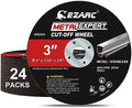 EZARC Metal Cut Off Wheels 3 x 1/32 x 3/8-Inch, 24-Pack