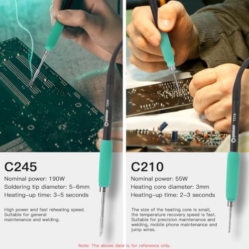 GEEBOON TC22 Soldering Station Kit 240W with SDC02 Soldering Iron Stand Includes T245 T210 Handle and C245 C210 Soldering Iron Tips