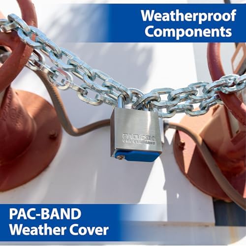 PACLOCK's 4-Series Padlock, UCS, 7/16" Diameter Hard. Stainless Steel Shackle, 2-1/2" Tall, 304 Stainless Steel, High Performance 6-Pin Cylinder, Keyed Differently w/ 2 Keys