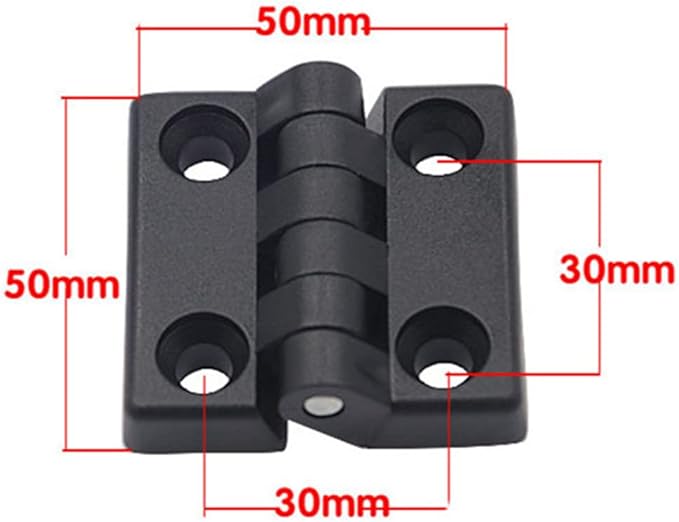 Hinge1.97 /50mmx50mm Black Plastic Cabinet Door Reinforced Ball Bearing Hinge -10pcs