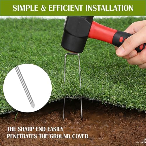 Whonline 75 Pack Landscape Staples 6 Inch, Galvanized Garden Stakes