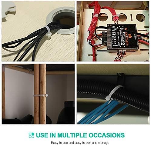 Zip Ties 12 inch ，Heavy Duty Cable Ties with 120lbs Tensile Strength,White Zip Ties 1000 Pack, Wire Ties for Indoor and Outdoor Use.