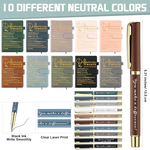 20 Pcs Employee Appreciation Gift Bulk Notebook Pen, Morandi, Difference