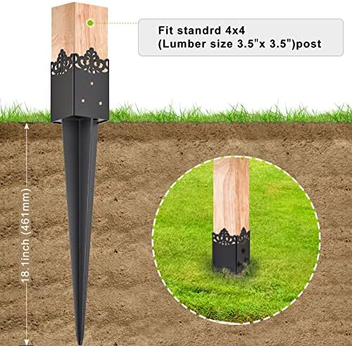 Insaga Decorative 4x4 Fence Post Anchor Heavy Duty Ground Spike Mailbox