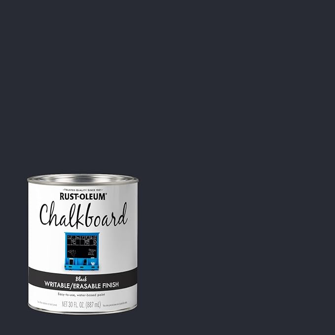 Rust-Oleum 206540 Chalkboard Brush-On Paint, 30 oz, Black