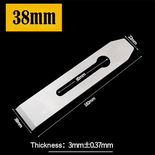 2 Pack 38MM / 1.5inch Wide Replacement Bench Plane Blades Iron Plate Knife for Woodwork Hand Planer Carpentry Edge Trimming Saw DIY Tool Set Parts Accessories…