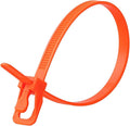 RETYZ 12-Inch Fluorescent Orange Reusable Releasable Cable Ties – 20 Pack, 50 lb Strength, Patented Quick-Release, Tool-Free Design for Home, Office, and Light Industrial Use