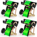 Green Rack Straps with J-Hook (4PK),1.5" x7.5' Ladder Rack Ratchet Straps, 2" Round Tube Mount, Perfect Ladder Rack Tie-Downs for Trailer Cargo Control