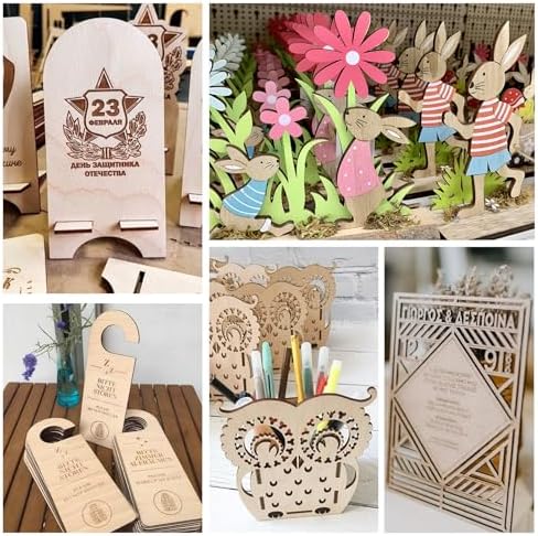 VKIZA 54 Packs Basswood Sheets 12"x12"x1/8", 3mm Basswood for Laser Cutting and Engraving, Thin Plywood Board Unfinished Wood for Crafts, DIY Ornaments and Architectural Model, Wood Burning.