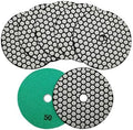 SHDIATOOL 5 Inch Dry Diamond Polishing Pads, 50 Grit Resin Bond Grinding Discs for Granite, Marble, Quartz & Stone Countertops, Hook and Loop Sanding Pads for Angle Grinder Polisher, 7-Pack