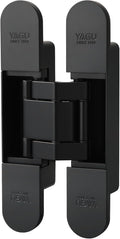YAGU 6.5 inch Hidden Door Hinge 3 Way Adjustable Invisible Hinges for Doors Zinc Alloy Secret Door Hinges Concealed Door Butt Hinge 180 Degree Swing Black Door Hinge 1PC