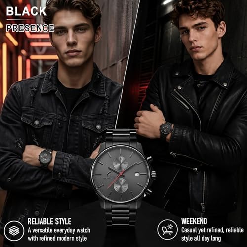 Stylish Stainless Steel Men's Watches with Functional Chronograph Subdials