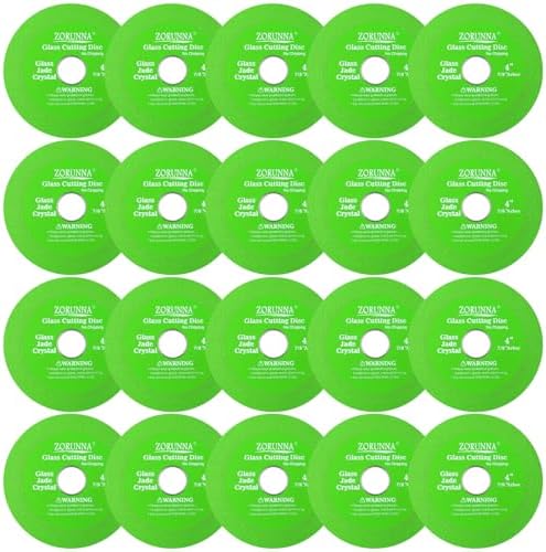 ZORUNNA 20Pcs 4" Glass Cutting Disc, Diamond Blade for Angle Grinder