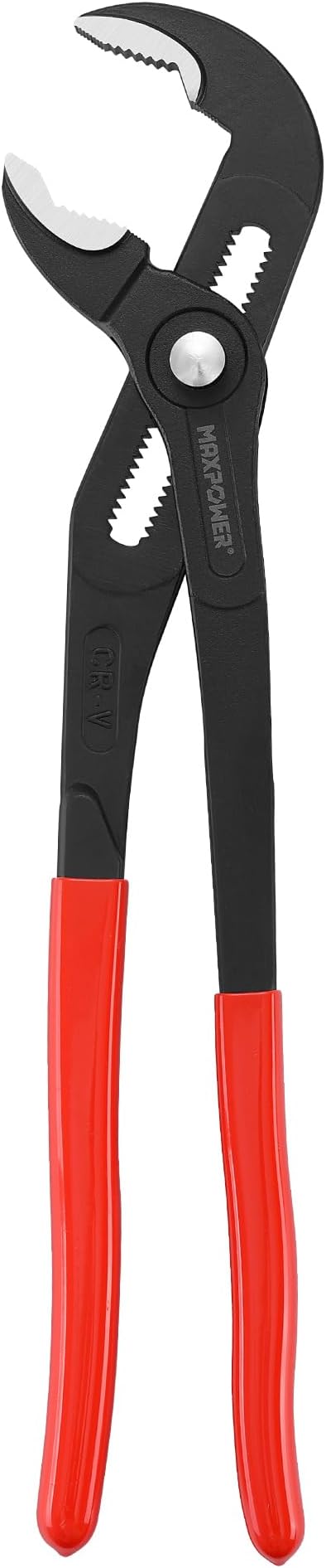 MAXPOWER 16-inch Water Pump Pliers, 3" Jaw Opening V Jaw Adjustable Pliers | Push Button Quick Release Tongue and Groove Pliers, Comfortable Grips
