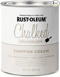 Rust-Oleum Chiffon Cream Chalked All-in-One Ultra Matte Paint | One Coat Coverage | No Primer, Sanding, Or Topcoat Needed | Easy Clean Up | Made in USA | 30 OZ | 2 Pack