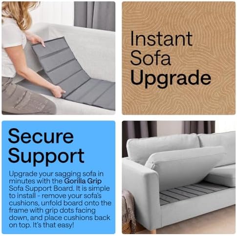 GORILLA GRIP Couch Cushion Support Board for Sagging Sofas, 21.5x70 Gray