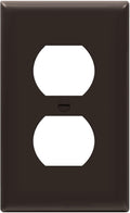 ENERLITES Duplex Receptacle Outlet Wall Plate, Gloss Finish, Size 1-Gang 4.50" x 2.76", Unbreakable Polycarbonate Thermoplastic, UL Listed, 8821-BR, Brown