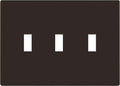 ENERLITES Screwless Triple Toggle Switch Wall Plate, Child Safe Light Switch Cover, Standard Size 3-Gang 4.68" x 6.53", Unbreakable Polycarbonate Thermoplastic, UL Listed, SI8813-BR, Glossy, Brown