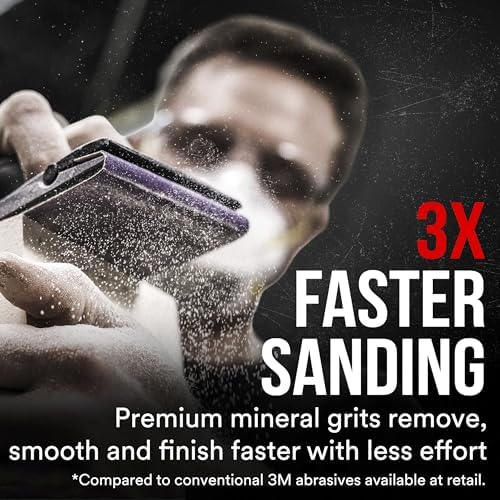 3M Advanced Sandpaper, 20 Sheets, 220 Grit, 3M Pro Grade Precision, No-Slip Grip Backing, 9-in x 11-in, for Sanding on Wet or Dry Surfaces (26220CP-P-G), 2-Pack