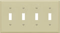 ENERLITES Toggle Light Switch Wall Plate, Gloss Finish, Size 4-Gang 4.50" x 8.19", Unbreakable Polycarbonate Thermoplastic, 8814-I, Ivory